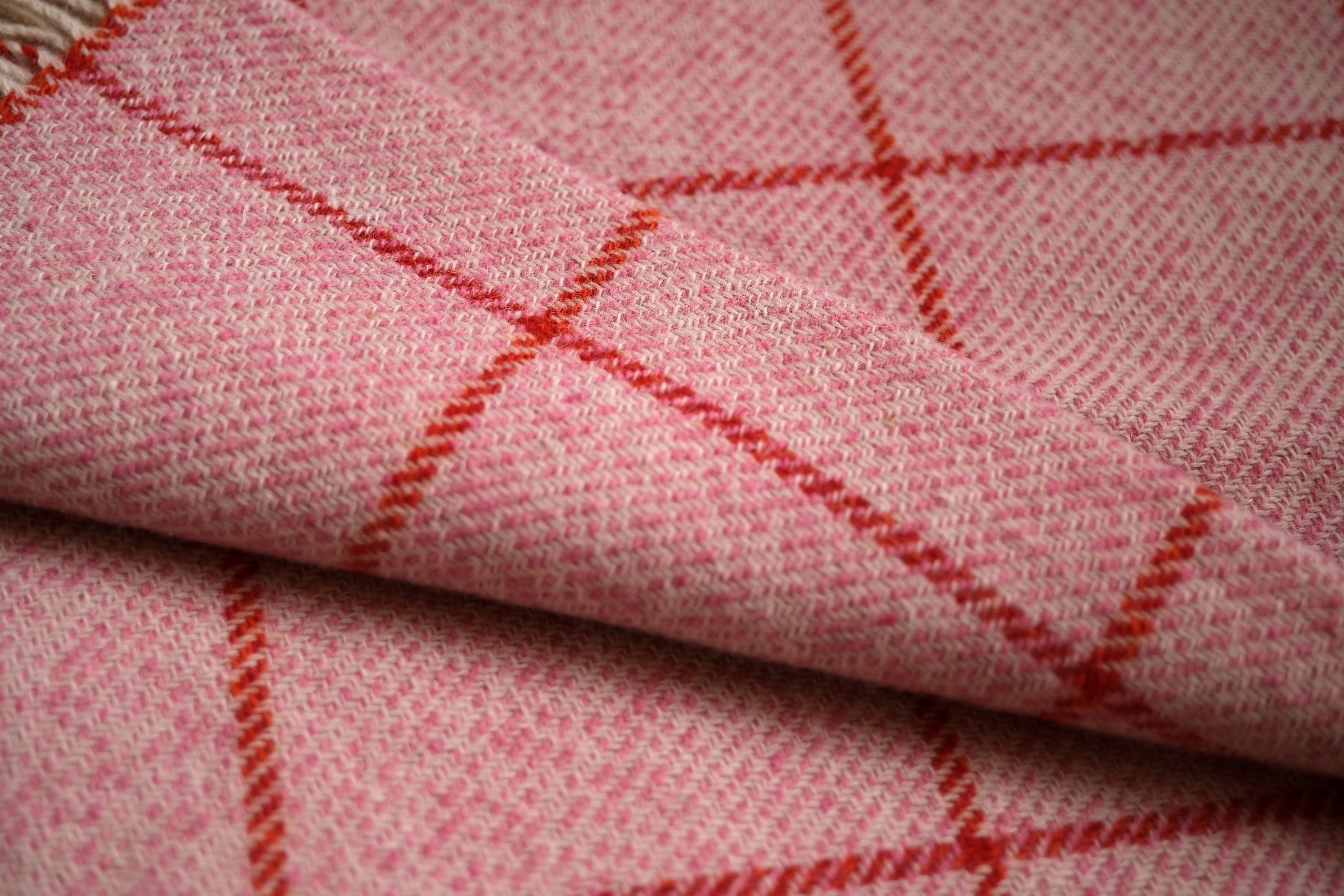 Sheep wool plaid - checkered pink