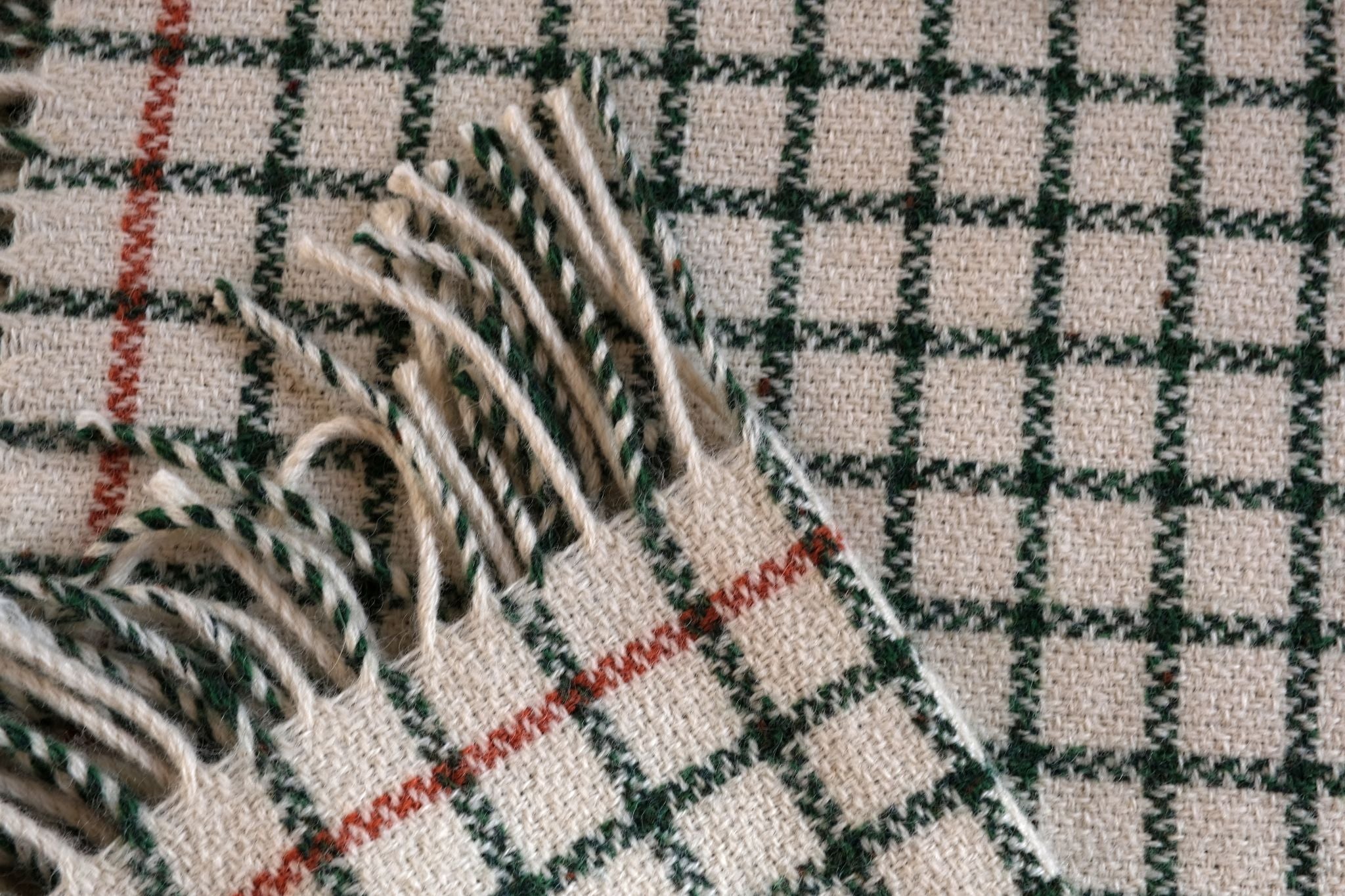 Sheep wool plaid - checkered green